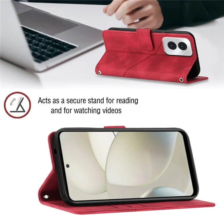 PT005 YB Imprinting Series-7 for Motorola Moto G Power (2024) Case Skin-Feel Wallet Phone Cover