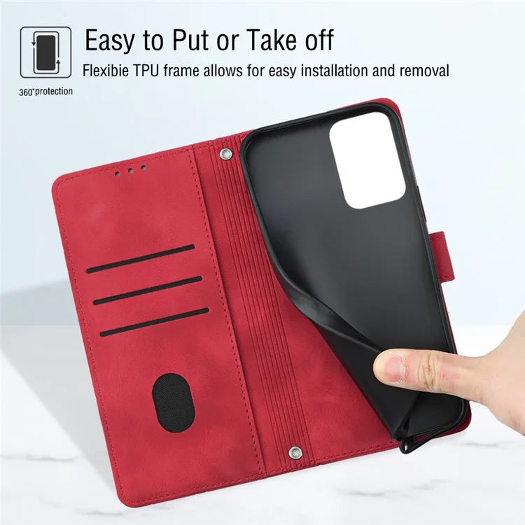 PT005 YB Imprinting Series-7 for Motorola Moto G Power (2024) Case Skin-Feel Wallet Phone Cover