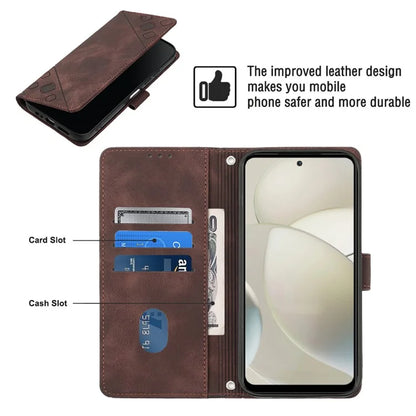 PT005 YB Imprinting Series-7 for Motorola Moto G Power (2024) Case Skin-Feel Wallet Phone Cover