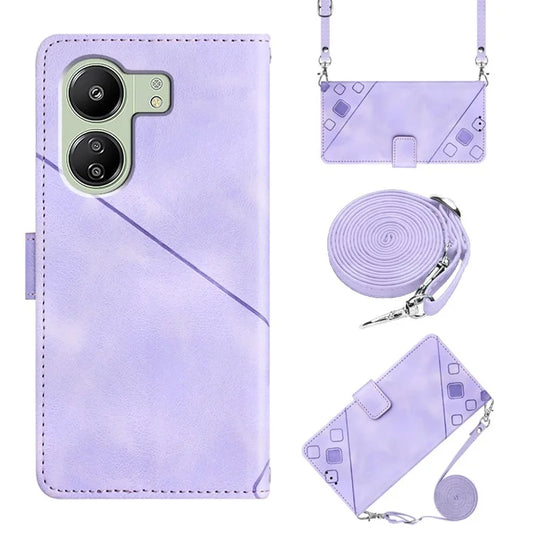 PT005 YB Imprinting Series-7 for Xiaomi Redmi 13C 4G / Poco C65 4G Case Crossbody Leather Cover