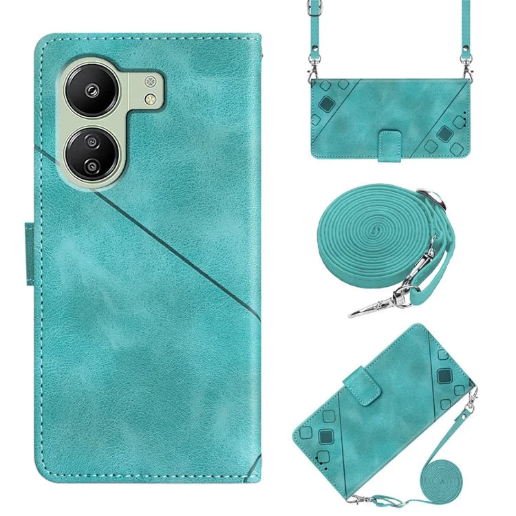 PT005 YB Imprinting Series-7 for Xiaomi Redmi 13C 4G / Poco C65 4G Case Crossbody Leather Cover