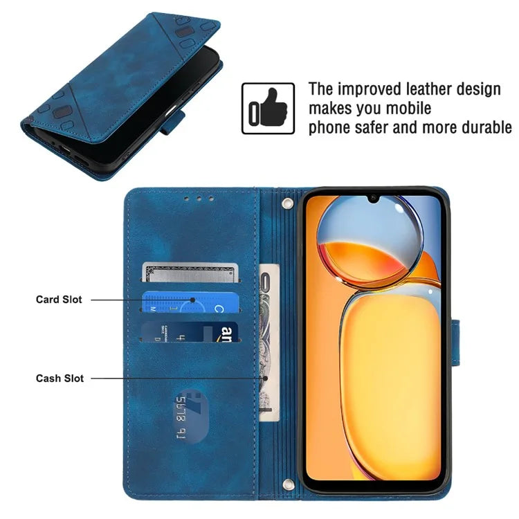 PT005 YB Imprinting Series-7 for Xiaomi Redmi 13C 4G / Poco C65 4G Case Crossbody Leather Cover