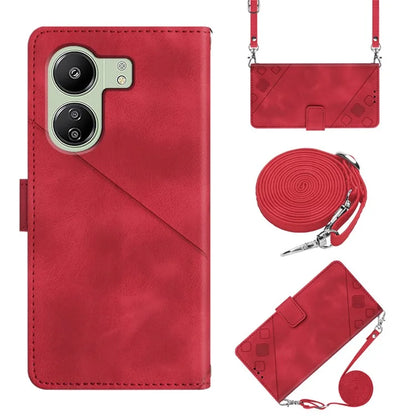 PT005 YB Imprinting Series-7 for Xiaomi Redmi 13C 4G / Poco C65 4G Case Crossbody Leather Cover