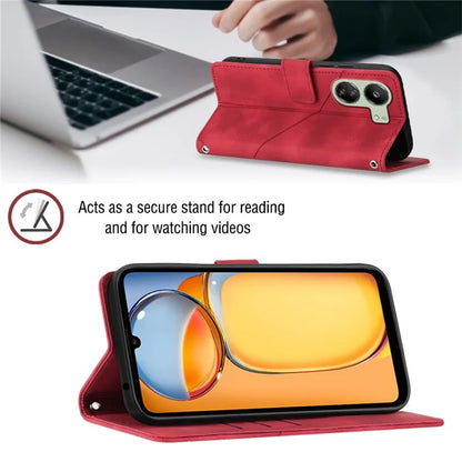PT005 YB Imprinting Series-7 for Xiaomi Redmi 13C 4G / Poco C65 4G Case Crossbody Leather Cover