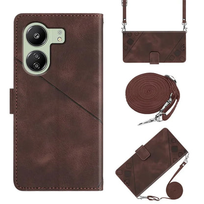 PT005 YB Imprinting Series-7 for Xiaomi Redmi 13C 4G / Poco C65 4G Case Crossbody Leather Cover