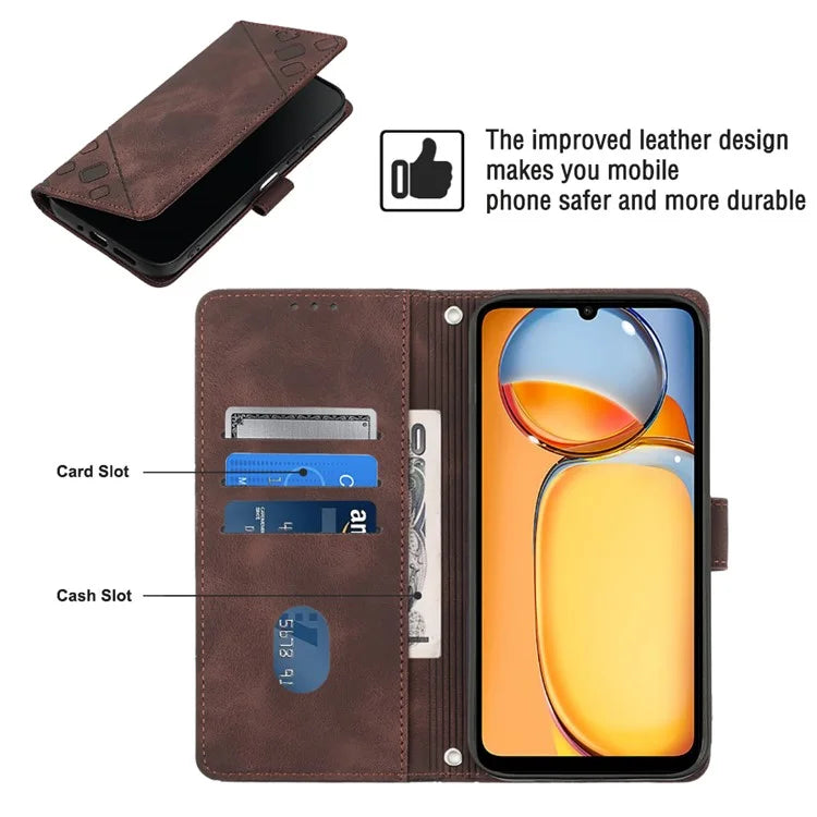 PT005 YB Imprinting Series-7 for Xiaomi Redmi 13C 4G / Poco C65 4G Case Crossbody Leather Cover
