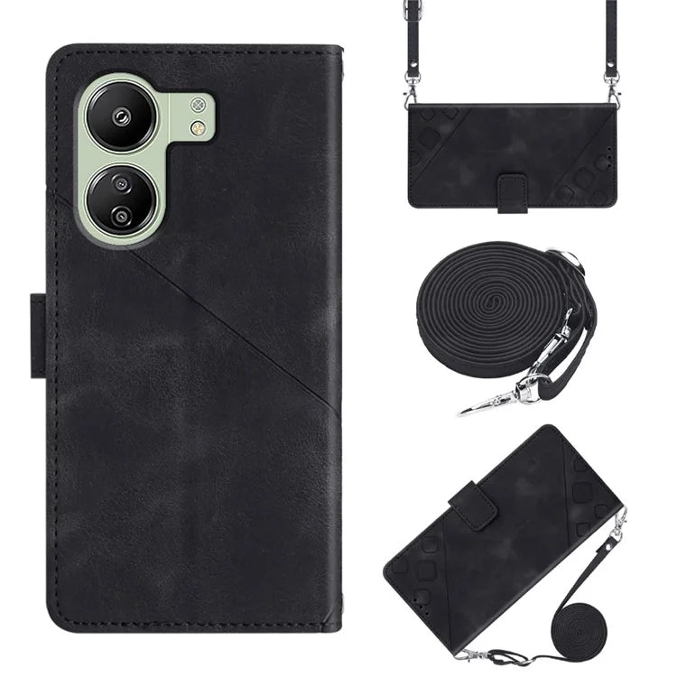 PT005 YB Imprinting Series-7 for Xiaomi Redmi 13C 4G / Poco C65 4G Case Crossbody Leather Cover