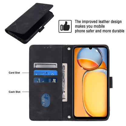 PT005 YB Imprinting Series-7 for Xiaomi Redmi 13C 4G / Poco C65 4G Case Crossbody Leather Cover