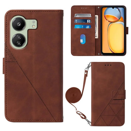 YB Imprinting Series-2 for Xiaomi Redmi 13C 4G / Poco C65 4G Wallet Case with Shoulder Strap