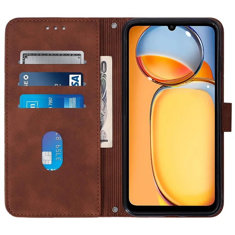 YB Imprinting Series-2 for Xiaomi Redmi 13C 4G / Poco C65 4G Wallet Case with Shoulder Strap
