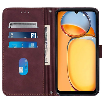 YB Imprinting Series-2 for Xiaomi Redmi 13C 4G / Poco C65 4G Wallet Case with Shoulder Strap