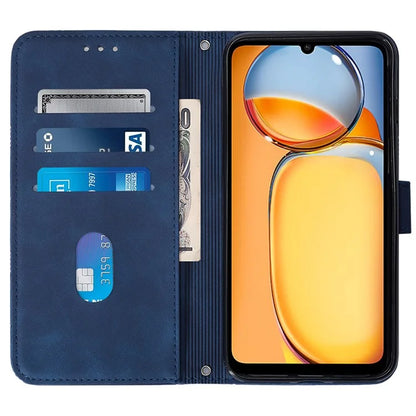 YB Imprinting Series-2 for Xiaomi Redmi 13C 4G / Poco C65 4G Wallet Case with Shoulder Strap