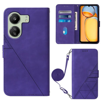 YB Imprinting Series-2 for Xiaomi Redmi 13C 4G / Poco C65 4G Wallet Case with Shoulder Strap