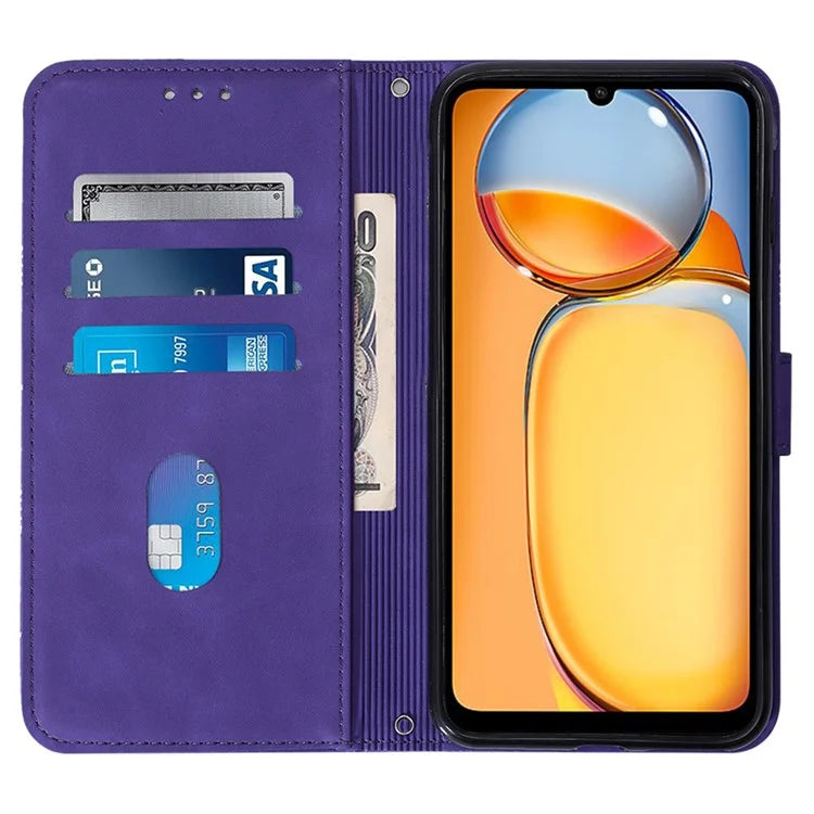 YB Imprinting Series-2 for Xiaomi Redmi 13C 4G / Poco C65 4G Wallet Case with Shoulder Strap