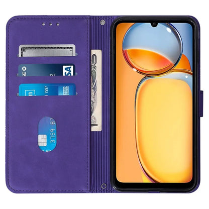 YB Imprinting Series-2 for Xiaomi Redmi 13C 4G / Poco C65 4G Wallet Case with Shoulder Strap