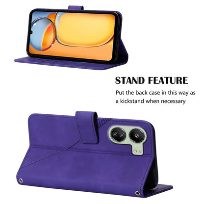 YB Imprinting Series-2 for Xiaomi Redmi 13C 4G / Poco C65 4G Wallet Case with Shoulder Strap