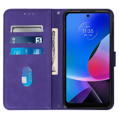 YB Imprinting Series-2 for Motorola Moto G Play (2024) 4G Leather Case Crossbody Wallet Cover