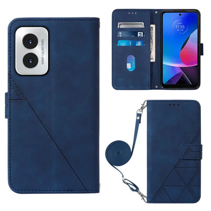 YB Imprinting Series-2 for Motorola Moto G Play (2024) 4G Leather Case Crossbody Wallet Cover