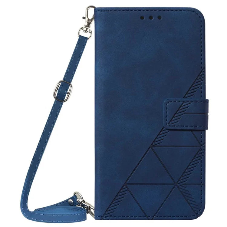 YB Imprinting Series-2 for Motorola Moto G Play (2024) 4G Leather Case Crossbody Wallet Cover