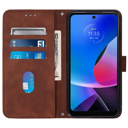 YB Imprinting Series-2 for Motorola Moto G Play (2024) 4G Leather Case Crossbody Wallet Cover