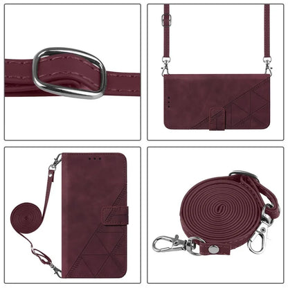 YB Imprinting Series-2 for Motorola Moto G Play (2024) 4G Leather Case Crossbody Wallet Cover