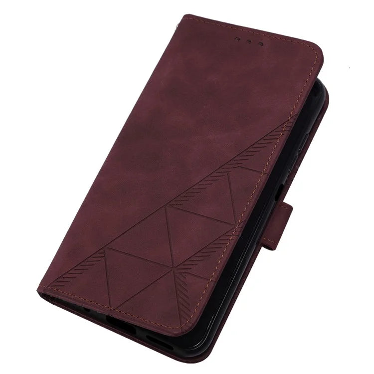 YB Imprinting Series-2 for Motorola Moto G Play (2024) 4G Leather Case Crossbody Wallet Cover