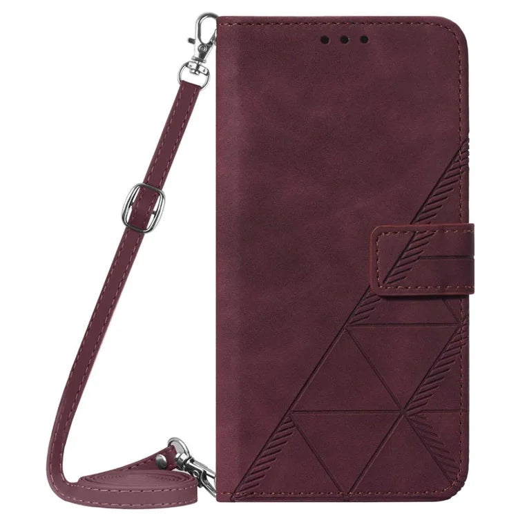 YB Imprinting Series-2 for Motorola Moto G Play (2024) 4G Leather Case Crossbody Wallet Cover
