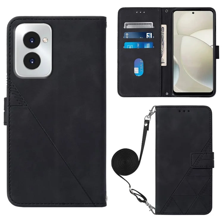 YB Imprinting Series-2 for Motorola Moto G Power (2024) Case Crossbody Phone Bag Leather Cover