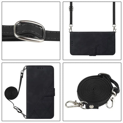 YB Imprinting Series-2 for Motorola Moto G Power (2024) Case Crossbody Phone Bag Leather Cover