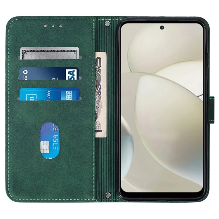 YB Imprinting Series-2 for Motorola Moto G Power (2024) Case Crossbody Phone Bag Leather Coverish Green