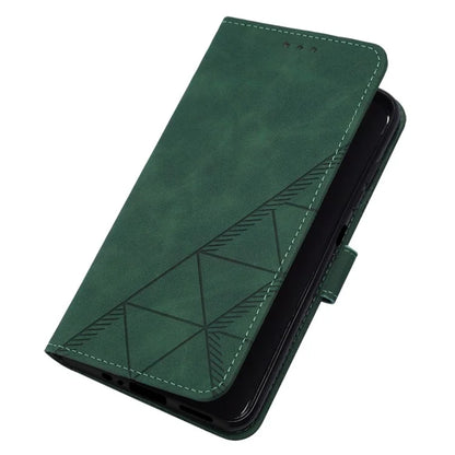 YB Imprinting Series-2 for Motorola Moto G Power (2024) Case Crossbody Phone Bag Leather Coverish Green