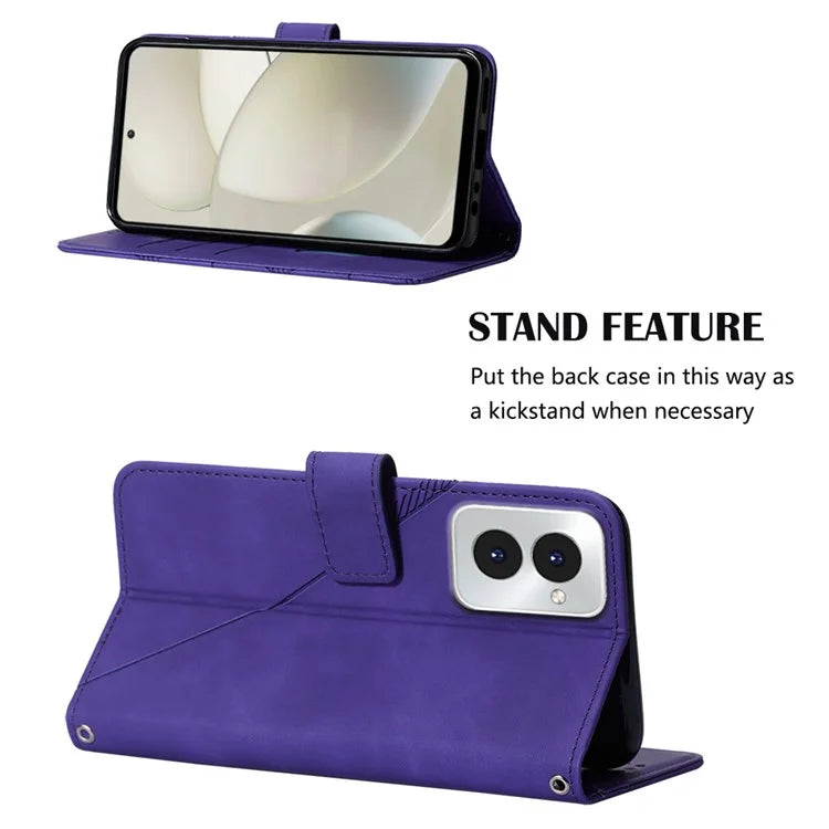 YB Imprinting Series-2 for Motorola Moto G Power (2024) Case Crossbody Phone Bag Leather Cover