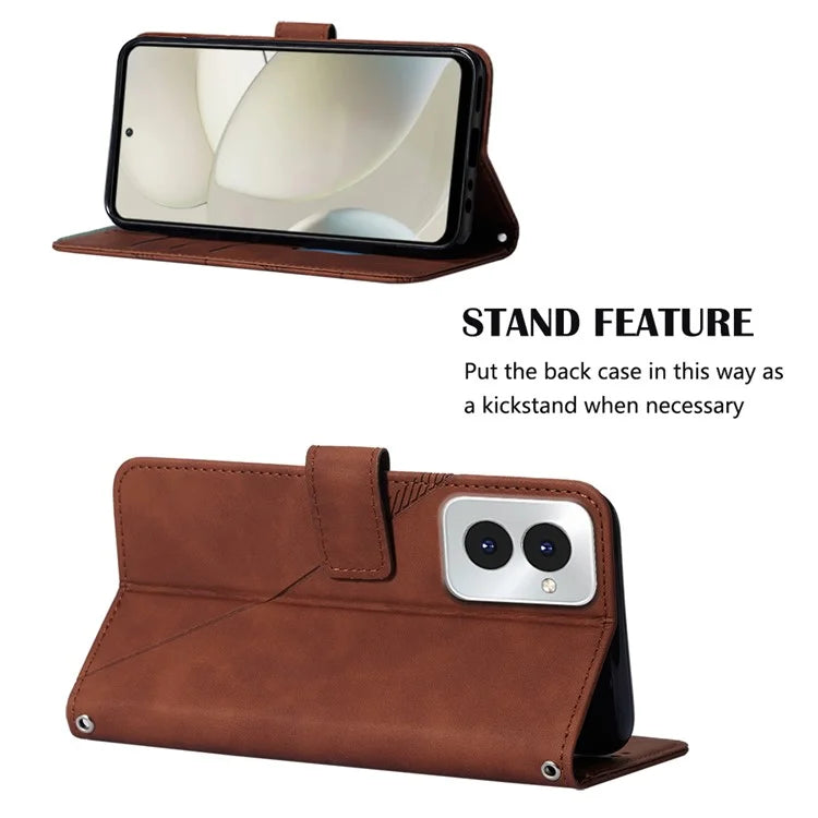 YB Imprinting Series-2 for Motorola Moto G Power (2024) Case Crossbody Phone Bag Leather Cover