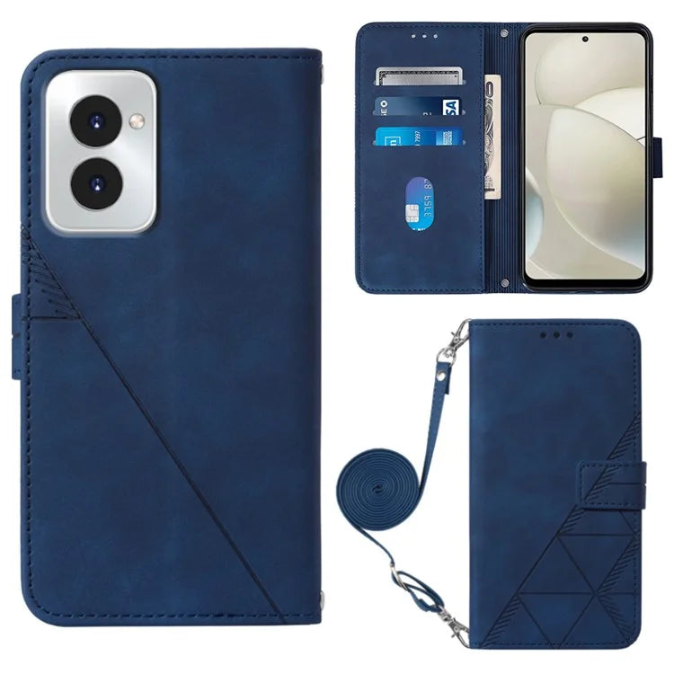 YB Imprinting Series-2 for Motorola Moto G Power (2024) Case Crossbody Phone Bag Leather Cover