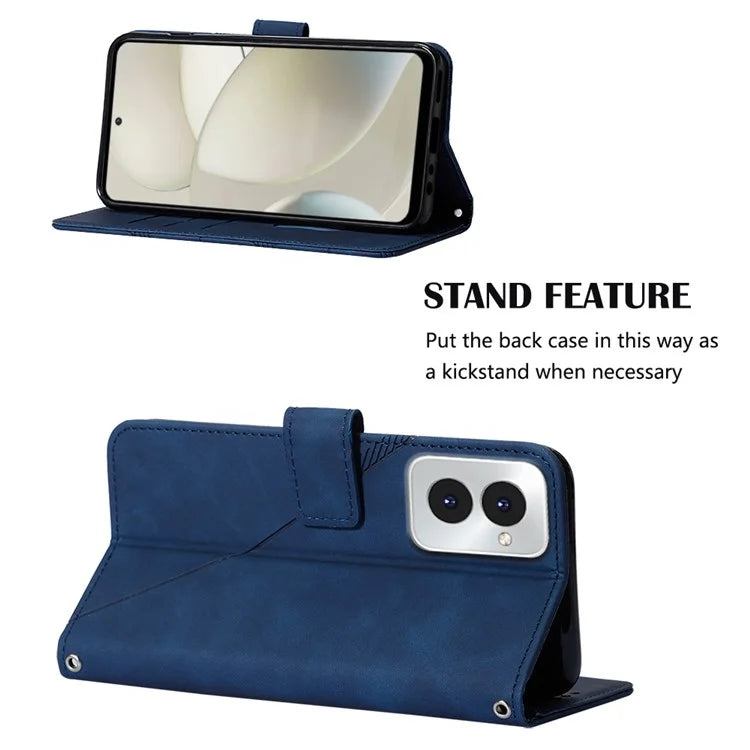 YB Imprinting Series-2 for Motorola Moto G Power (2024) Case Crossbody Phone Bag Leather Cover