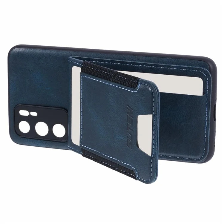 SUTENI H03 For Huawei P40 Case Waxy Texture Leather+TPU Phone Cover Kickstand