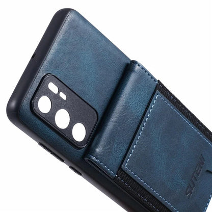 SUTENI H03 For Huawei P40 Case Waxy Texture Leather+TPU Phone Cover Kickstand