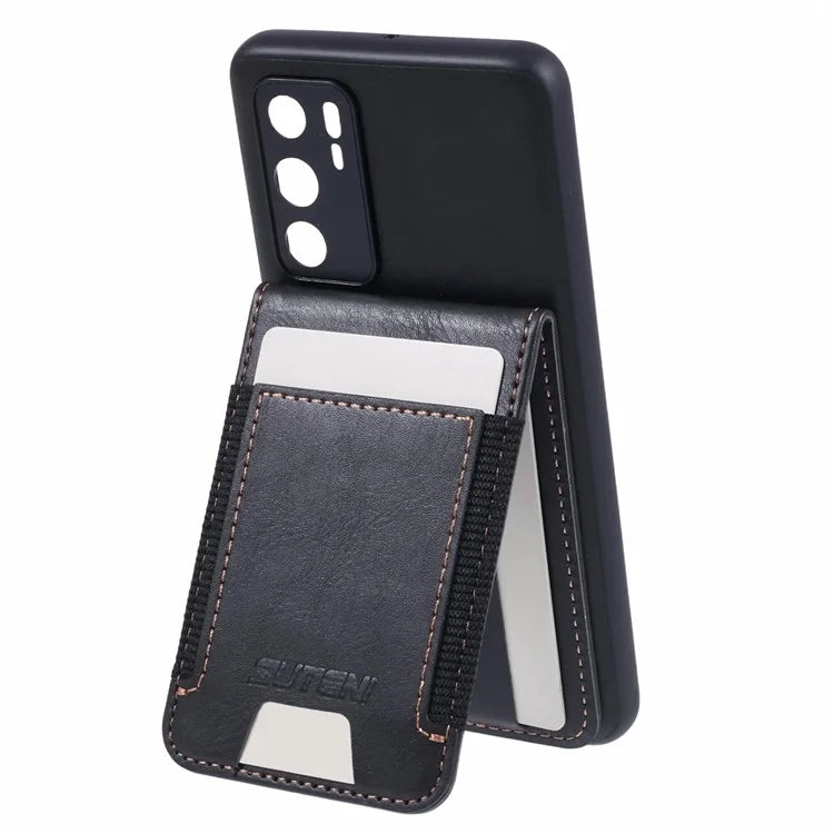 SUTENI H03 For Huawei P40 Case Waxy Texture Leather+TPU Phone Cover Kickstand