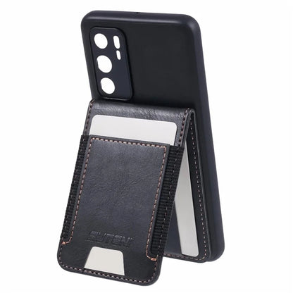 SUTENI H03 For Huawei P40 Case Waxy Texture Leather+TPU Phone Cover Kickstand