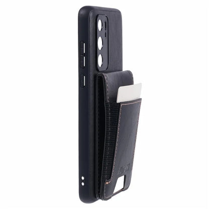 SUTENI H03 For Huawei P40 Case Waxy Texture Leather+TPU Phone Cover Kickstand