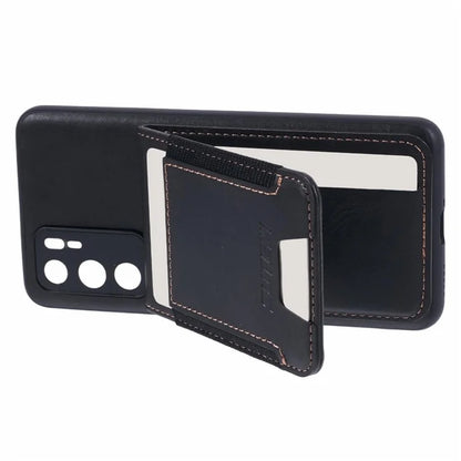 SUTENI H03 For Huawei P40 Case Waxy Texture Leather+TPU Phone Cover Kickstand