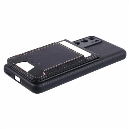 SUTENI H03 For Huawei P40 Case Waxy Texture Leather+TPU Phone Cover Kickstand