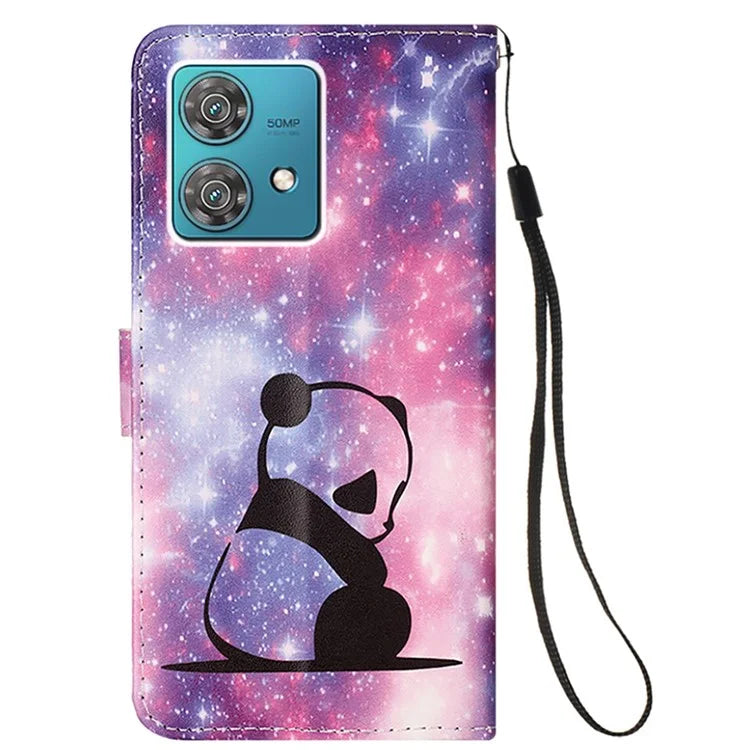 YB Pattern Printing Leather Series-4 for Motorola Edge 40 Neo 5G Leather Case Phone Wallet Cover