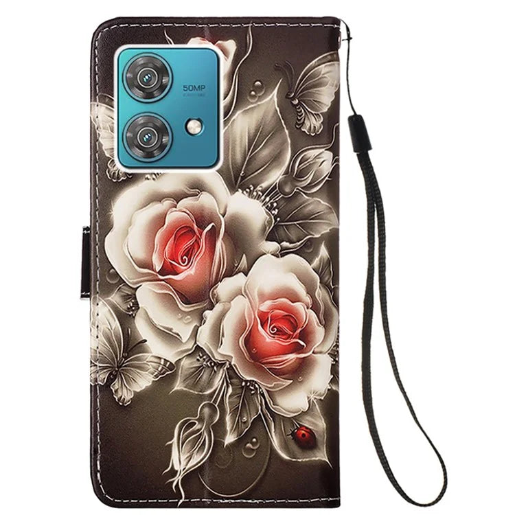 YB Pattern Printing Leather Series-4 for Motorola Edge 40 Neo 5G Leather Case Phone Wallet Cover