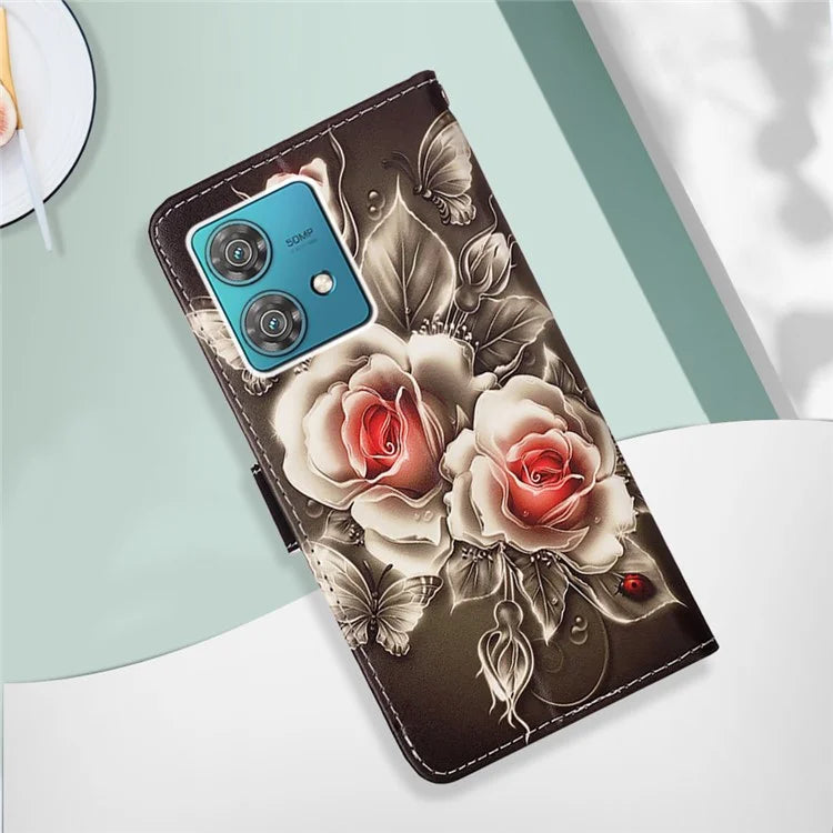 YB Pattern Printing Leather Series-4 for Motorola Edge 40 Neo 5G Leather Case Phone Wallet Cover