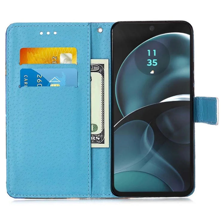 YB Pattern Printing Leather Series-4 for Motorola Edge 40 Neo 5G Leather Case Phone Wallet Cover