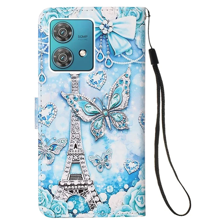 YB Pattern Printing Leather Series-4 for Motorola Edge 40 Neo 5G Leather Case Phone Wallet Cover