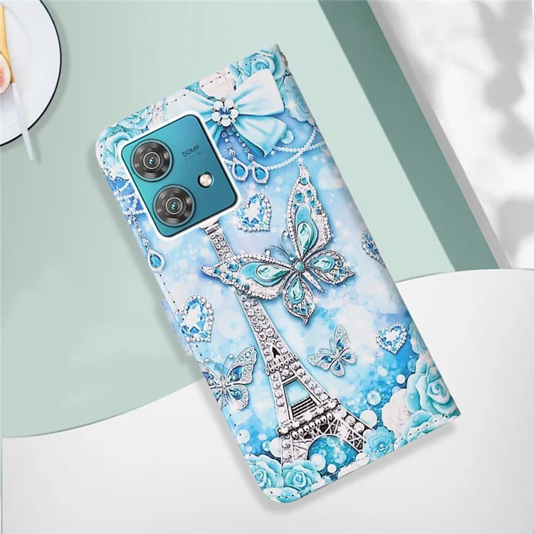 YB Pattern Printing Leather Series-4 for Motorola Edge 40 Neo 5G Leather Case Phone Wallet Cover