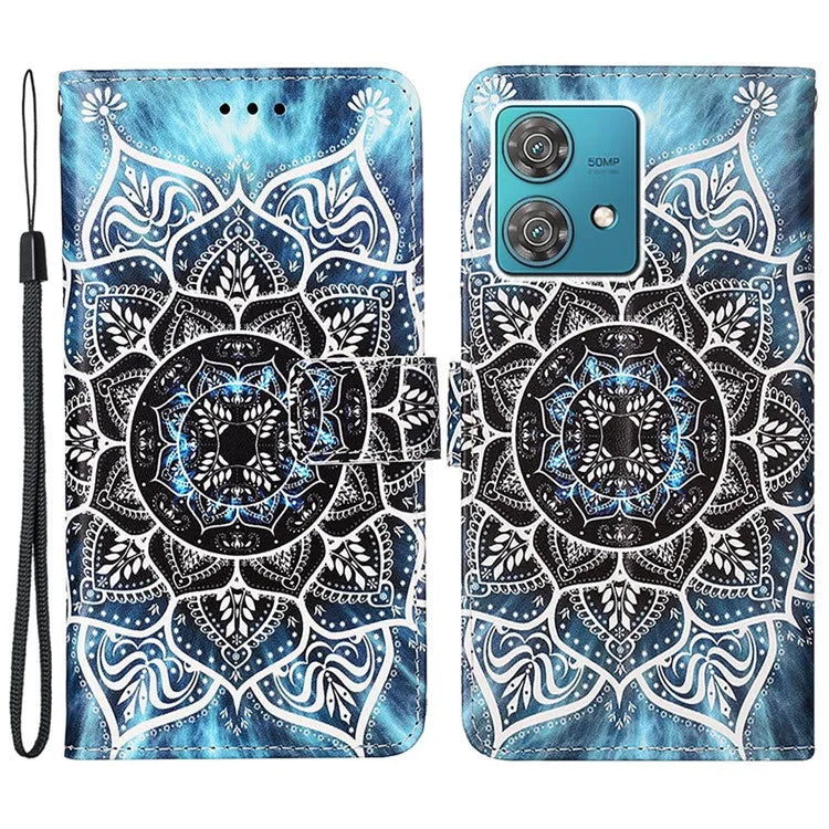 YB Pattern Printing Leather Series-4 for Motorola Edge 40 Neo 5G Leather Case Phone Wallet Cover