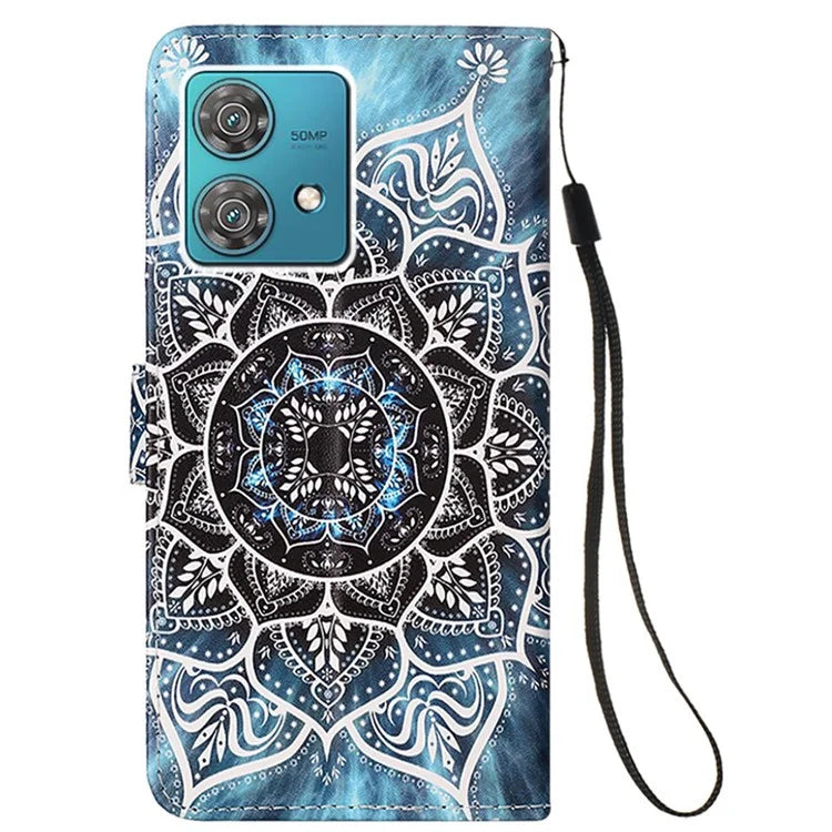 YB Pattern Printing Leather Series-4 for Motorola Edge 40 Neo 5G Leather Case Phone Wallet Cover
